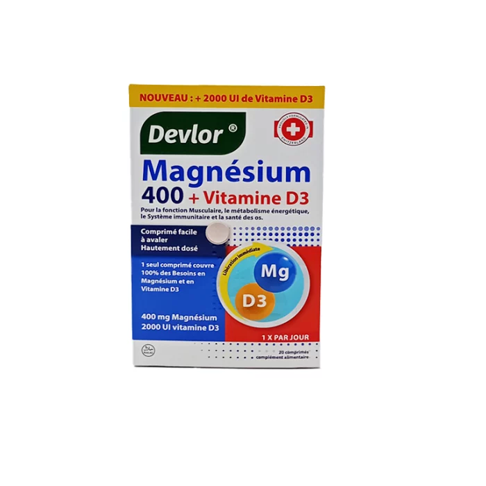 Devlor Magnésium +vitamine d3 Comprimés bt/20 – Parapharmacie Ennour